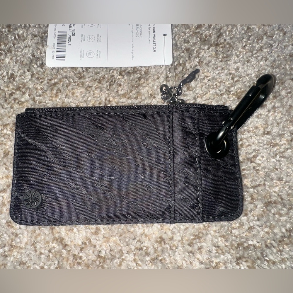 Athleta NWT NEW Card Holder Wristlet Wrist Coffee Run Wallet 2.0 Black RARE $25